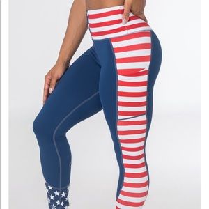 Red white and badass leggings